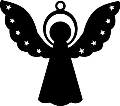 Produktbild von Weihnachtsengel-Anhänger mit Sternen Schwarzer Weihnachtsschmuck