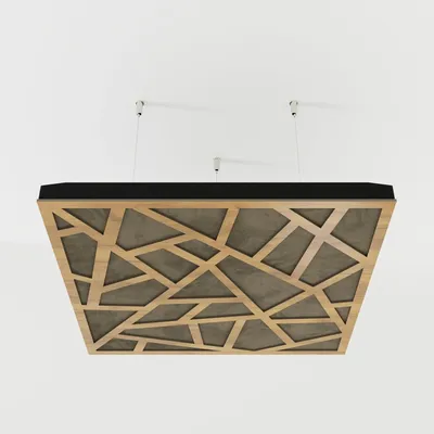 Produktbild von 4er-Set Akustik-Deckenpaneele SKYROSS Samt 50x50x5 cm, Eiche/Beige