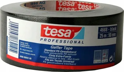 Image de Tesa Ruban tissé Tesa Standard 4688 noir L.25 m l.50 mm - 04688-00042-00