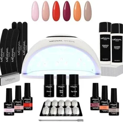 Produktbild von Famanu UV-Lampe Gelnägel Starterpaket - Gellack Set