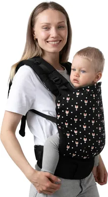 Produktbild von Hippe Draagzak für Kinder von 7-15 kg - Vor- und Rückwärts Tragen - Verstellbare Riemen - Handgemacht aus 100% Baumwolle - Maschinenwaschbare Tragehilfe
