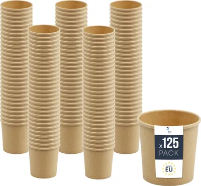 Produktbild von BenBow Einwegbehälter aus Kraftpapier ohne Deckel 125 x 350 ml