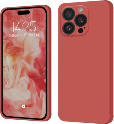 Produktbild von Hülle für Apple iPhone 16 Pro Max Case Cover Bumper Silikon Softgrip Schutzhülle Farbe: Rot