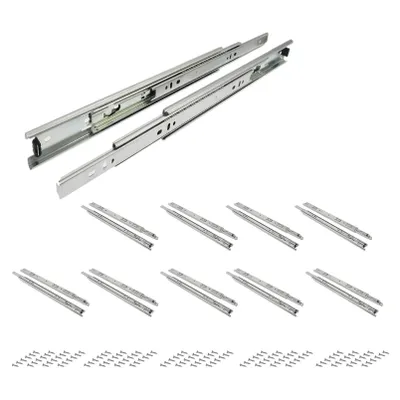Produktbild von YALION® 10 Paar Schubladenschienen Vollauszug 350 mm Kugelauszug,35 mm Stahl Führungsschienen seitliche Montage mit Schrauben, belastbar bis 35 kg
