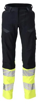 Produktbild von MASCOT® Hose, Damen, DIAMOND, Knietaschen, Stretch Multisafe Größe 82C48, schwarzblau/hi-vis gelb | Packung (1 Stück)