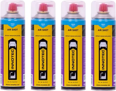 Produktbild von 4 Stück Innotec Air Shot Fresh Blau Instant-Duftexplosion - Hochwertiger Duftspray - Spezielles Parfüm mit organischen Lösungsmitteln - Silikonfrei