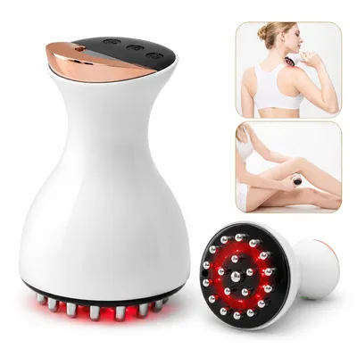 Produktbild von Elektrischer Kopfhautmassagegerät, 84 Knoten, 4 Aufsätze, Wasserdicht, Tragbar, Für Haarwachstum, Stressabbau & Haustiere
