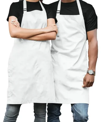 Immagine prodotto di Set MFAZ Morefaz: 2 o 1 grembiule da cucina unisex in cotone bianco, colore bianco, taglia unica (2 pezzi, bianco, unisex)