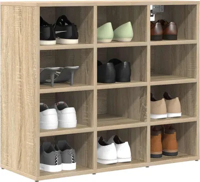 Obrázek produktu pro vidaXL Botník Sonoma dub 77,5 x 30 x 67 cm Materiál na bázi dřeva