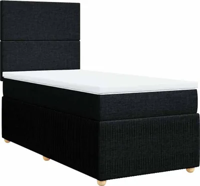 Produktbild von vidaXL Boxspringbett mit Matratze Schwarz 90x190 cm Stoff