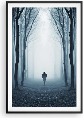 Produktbild von Gerahmtes Poster - Schwarzer Rahmen - Charakter Wald Einsamkeit - 61x91,5 cm - Wand Bild - Wanddeko - Wandbilder - Wandposter - Bilderrahmen - Bilder - Kunstdruck - Wandbild - P2BPA61x91-4142