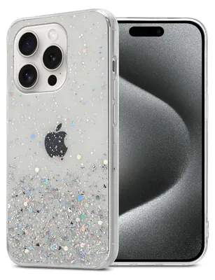 Immagine prodotto di Custodia Cadorabo per Apple iPhone 15 PRO MAX in trasparente con glitter Custodia protettiva in silicone TPU flessibile con glitter scintillanti Custodia cover per telefono cellulare