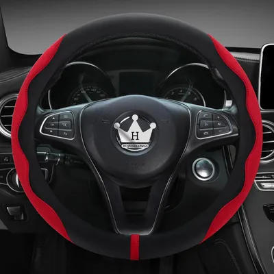 Obrázok produktu pre Poťah na volant, zamat, červený + čierny, univerzálny, 37-38 cm