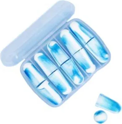 Obrázok produktu pre INF Ušné zátky na tlmenie hluku - 5 párov, mäkká pena, 34 dB redukcia hluku Biela+Modrá