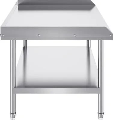 Obrázek produktu pro SucceBuy 30 x 48 x 26 palců pracovní stůl z nerezové oceli, robustní komerční stůl na přípravu jídel s třístranným splashbackem. Výškově nastavitelný pro restaurace, domácnosti a hotely.