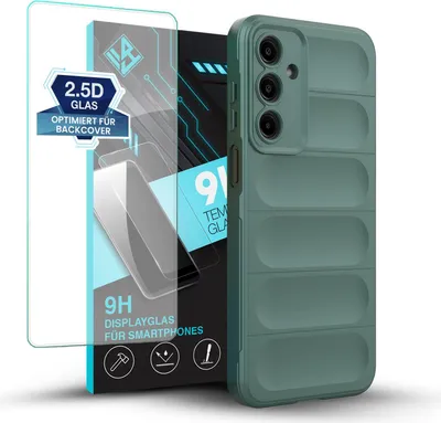 Produktbild von Handy Hülle für Samsung Galaxy A16 / A16 5G mit 9H Displayglas Displayschutz Plus Grip Case Cover Schutzhülle Softgrip Farbe: Grün