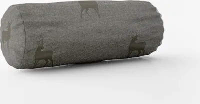 Produktbild von SCHÖNER LEBEN. Kissenhülle dunkle Hirsche braun beige türkis Größe 15x40cm (ØxB) Nackenrolle 15x40cm (ØxB) Nackenrolle Größe