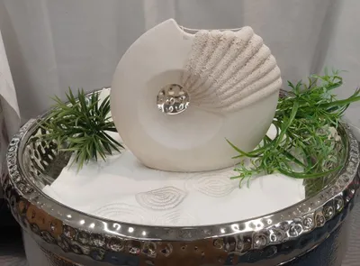Produktbild von Gilde Keramik flache Vase Fossile