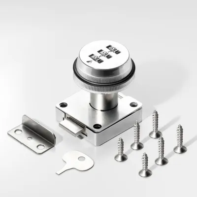 Productafbeelding van INF Mechanisch lade-slot - diamantplaat, 3-cijferige resetbare combinatie, verborgen inbouw Zilver