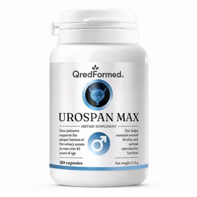 Zdjęcie produktu dla Urospan MAX – Codzienne wsparcie dla zdrowia układu moczowego i prostaty – 30 kapsułek