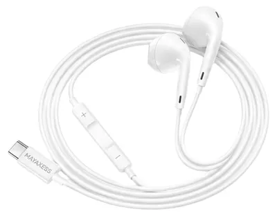Productafbeelding van Mayaxess, USB-C oordopjes met microfoon, geschikt voor de Galaxy S21 FE, wit