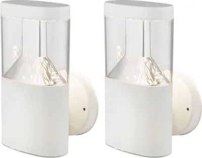 Produktbild von 2er Set LED Wandleuchten, Edelstahl weiß, H 23 cm
