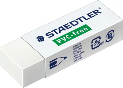 Produktbild von Radierer Kunststoff 23x13x65mm weiß Packung mit 20 Stück