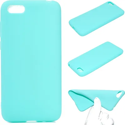 Produktbild von für HUAWEI Y5 2018 Süße Candy Farbe Matte TPU Anti-Scratch rutschfeste Schutzhülle Rücken Case Hellblau