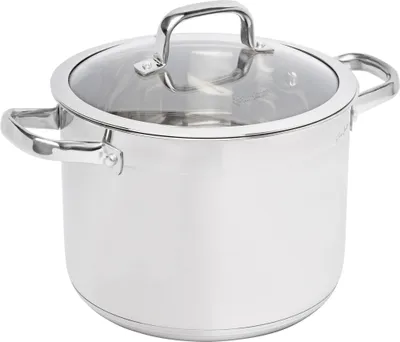 Obrázek produktu pro LAMART LTSS2418 Hrnec, průměr 24 cm, prvotřídní nerezavějící ocel, skleněná poklice se širokou nerezovou obrubou, lze mýt v myčce na nádobí, stříbrná, objem 7,9 l