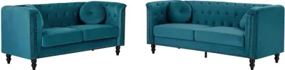 Produktbild von 3+2-Sitzer Sofa in Velours - Farbe marine TURNER