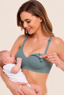 Zdjęcie produktu dla Bezszwowy biustonosz do karmienia - ciemnozielony - XXL, ciemnozielony