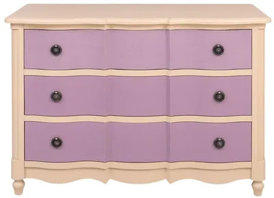 Produktbild von Casa Padrino Landhausstil Kommode mit 3 Schubladen Beige / Lila 130 cm - Landhausstil Möbel