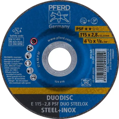 Produktbild von 1 x PFERD Schruppschleifscheibe DUODISC K.46 D.115mm Korund