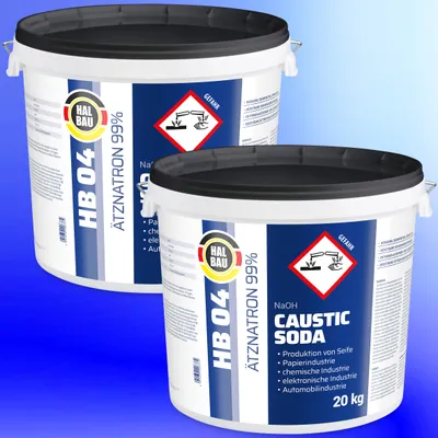 Produktbild von 40kg Ätzsoda abflussfrei Seifenatron NaOH Lauge Ätznatron Microperlen Soda HB04