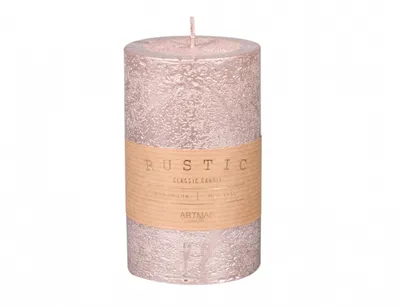 Image de Bougie METALIC Cylindre rustique d7x12cm