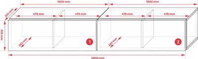 Produktbild von TV-SCHRANK : Anthrazit, (2 x 100 cm) x 34 x 32 cm