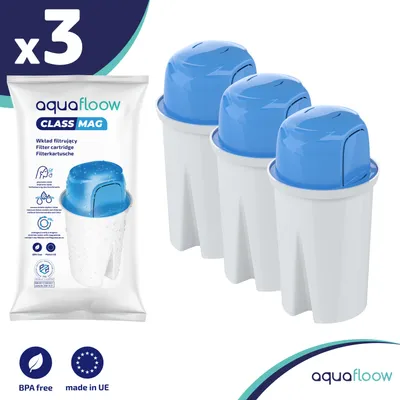 Obrázok produktu pre Aquafloow magnéziové filtračné vložky pre filtračné kanvice, filtračná vložka, s magnéziom | náhrada za 3 kusy