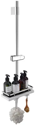 Productafbeelding van HOMELODY Douchestang, chroom, 90 cm, met doucheplank voor de badkamer