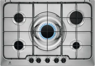 Image de Electrolux RGG7252OOX, Inox, Encastré, 74,5 cm, Gaz, 5 brûleurs