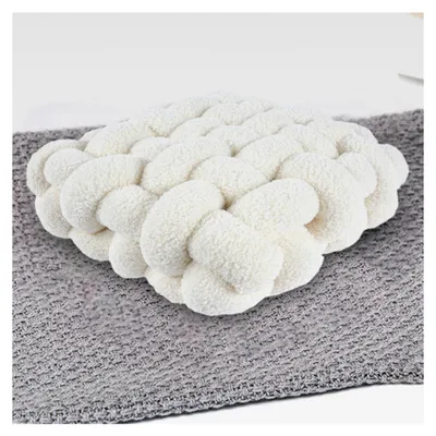 Produktbild von Sitzkissen Bodenkissen - Handgewebtes Plüschkissen für Sofa & Boden - Indoor/Outdoor - Dicke Sitzauflage für Wohnzimmer, Restaurant, Garten, 30x33x12cm, Beige