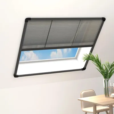 Produktbild von "2025"Cloris Insektenschutz-Plissee für Fenster Alu Anthrazit 120x120 cm,Plissees44590