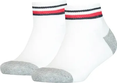 Produktbild von TOMMY HILFIGER Kinder Quarter-Socken, 2er Pack - ICONIC SPORTS, Frottee-Sohle Weiß 35-38