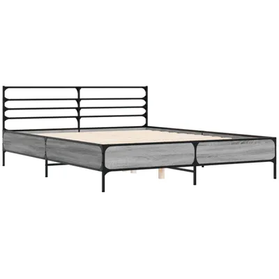Produktbild von Bettgestell Grau Sonoma 160x200 cm Holzwerkstoff und Metall
