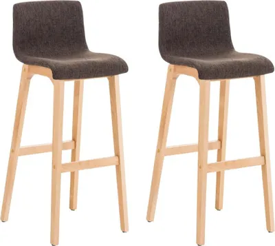 Immagine prodotto di Set di 2 sgabelli da bar moderni - Seduta confortevole - Schienale ergonomico e struttura in legno