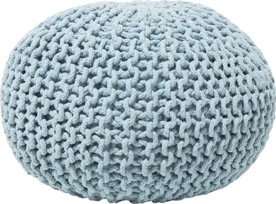 Obrázek produktu pro BELIANI Puf světle modrý 100% bavlna kulatý Ø50 cm elegantní moderní