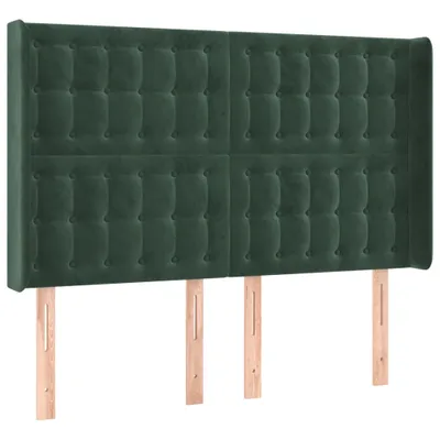 Immagine prodotto di vidaXL Testiera con orecchie Verde scuro 147x16x118/128 cm Velluto