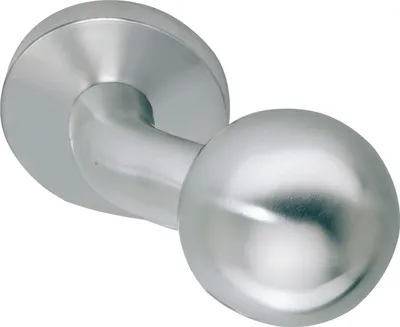 Image de Poignée de porte coudée ø 50 mm - Bouton de porte sur rosace, filetage M12, bouton de porte rond, acier inoxydable mat