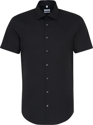 Produktbild von Seidensticker BUSINESS Herren Hemd Kurzarm Kent Slim-Fit Schwarz 44