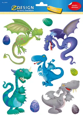 Produktbild von AVERY Zweckform ZDesign KIDS Fensterbild "Drache" DIN A4 1 Blatt