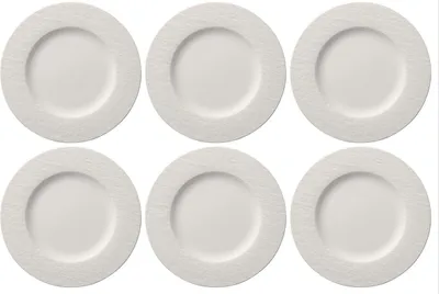 Produktbild von 6er Set Villeroy & Boch MANUFACTURE ROCK BLANC Speiseteller D. 27cm weiß